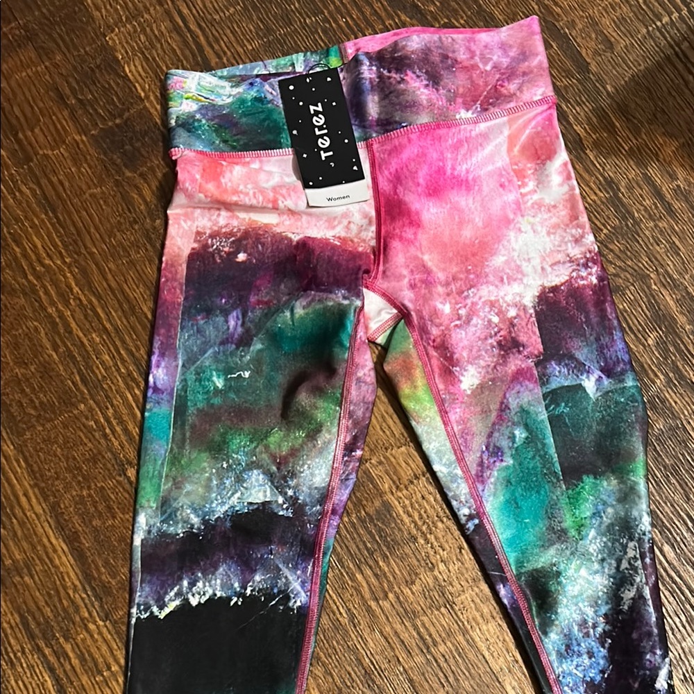 Terez Pink and Green Leggings Vibrant and Stylish